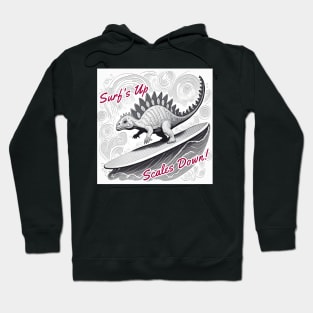 Dinosaur Surfing Funny Hoodie